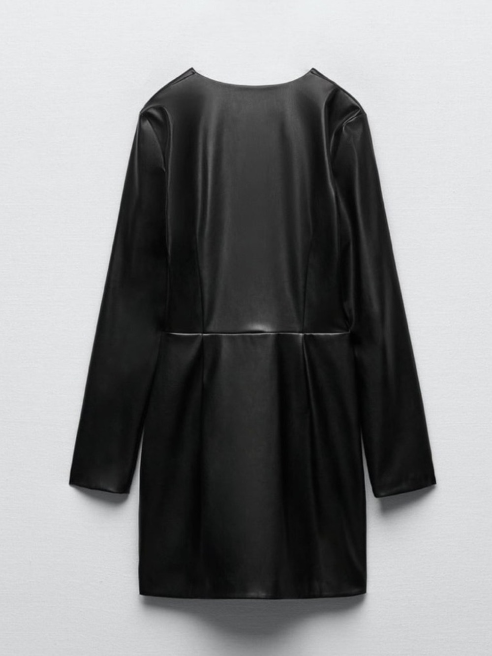 ZARA DRAPED FAUX LEATHER DRESS - Picture 5 of 11